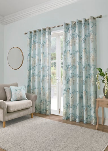 Dreams & Drapes Curtains Wisteria Blue Filled Cushion (43cm x 43cm)