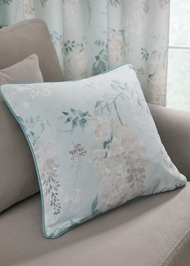 Dreams & Drapes Curtains Wisteria Blue Filled Cushion (43cm x 43cm)