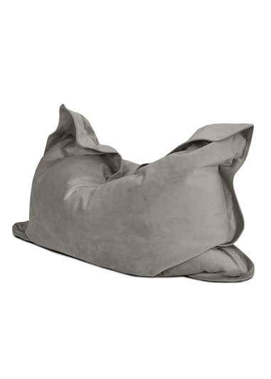 rucomfy Velvet Extra Large Squarbie Pebble Grey Beanbag