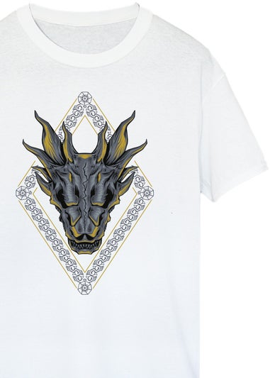 Game Of Thrones House Of The Dragon Pattern White T-Shirt