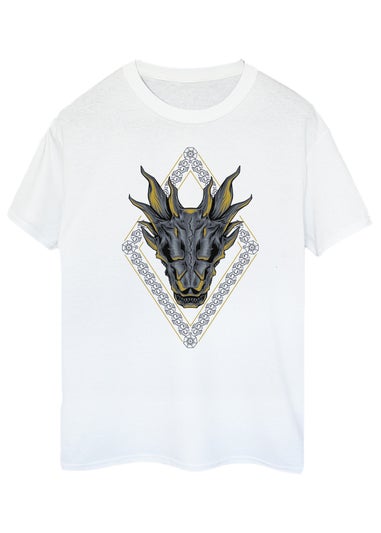 Game Of Thrones House Of The Dragon Pattern White T-Shirt