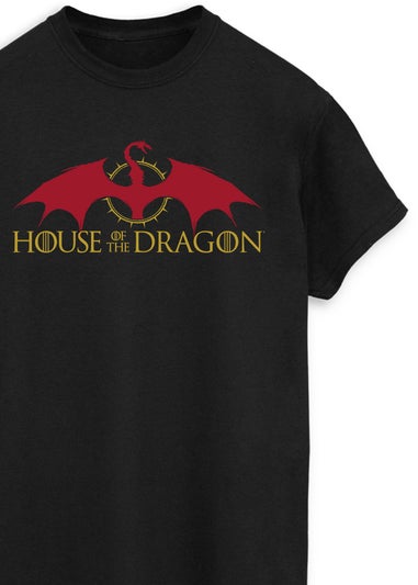 Game Of Thrones House Of The Dragon Logo Black T-Shirt