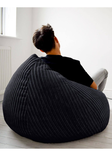 rucomfy Jumbo Cord Slouchbag Black Beanbag