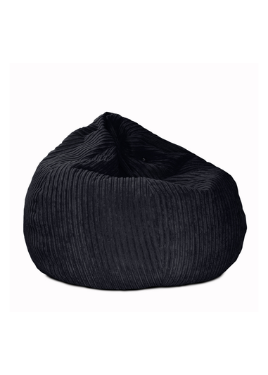 rucomfy Jumbo Cord Slouchbag Black Beanbag