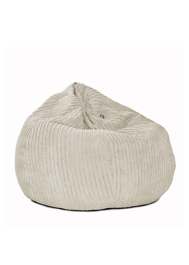 rucomfy Jumbo Cord Slouchbag Platinum Grey Beanbag