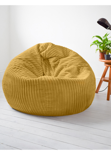 rucomfy Jumbo Cord Slouchbag Mustard Beanbag