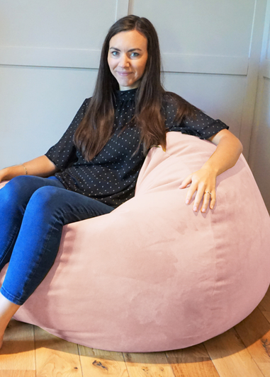 rucomfy Velvet Slouchbag Pink Beanbag