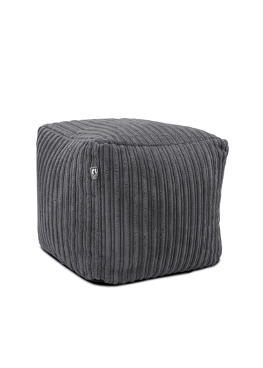 rucomfy Jumbo Cord Cube Slate Grey Beanbag