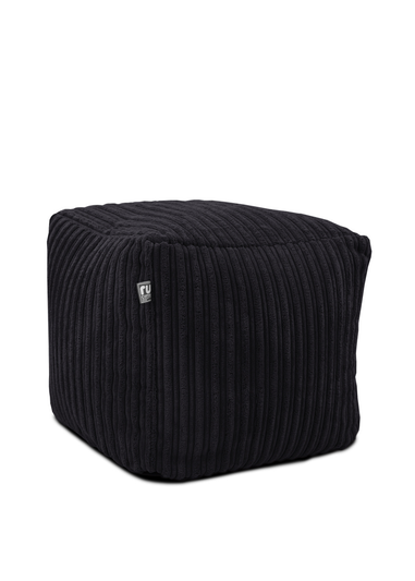 rucomfy Jumbo Cord Cube Black Beanbag