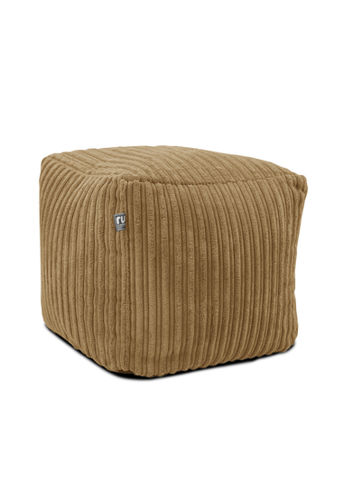 rucomfy Jumbo Cord Cube Caramel Beanbag