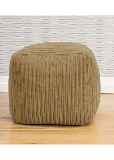 rucomfy Jumbo Cord Cube Caramel Beanbag