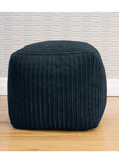 rucomfy Jumbo Cord Cube Navy Blue Beanbag