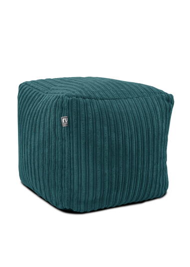 rucomfy Jumbo Cord Cube Teal Beanbag (38cm x 38cm x 38cm)