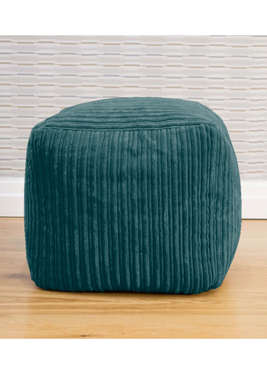 rucomfy Jumbo Cord Cube Teal Beanbag (38cm x 38cm x 38cm)