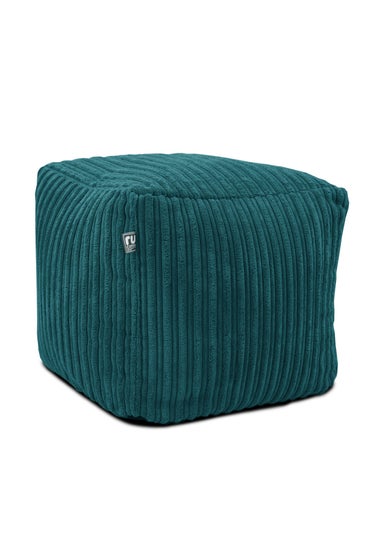 rucomfy Jumbo Cord Cube Teal Beanbag (38cm x 38cm x 38cm)