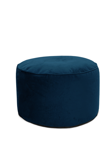 rucomfy Velvet Pouffe Peacock Blue Beanbag