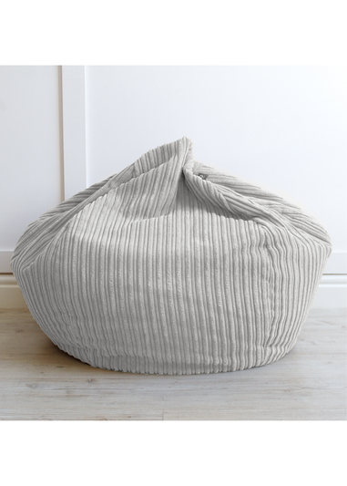 rucomfy Jumbo Cord Mini Slouchbag Platinum Grey Beanbag