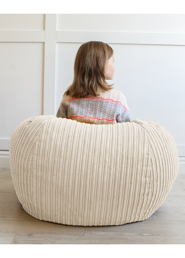 rucomfy Jumbo Cord Kids Slouchbag Ivory Beanbag