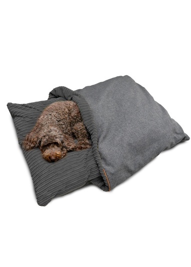 rucomfy Jumbo Cord Burrower Large Slate Grey Pet Bed