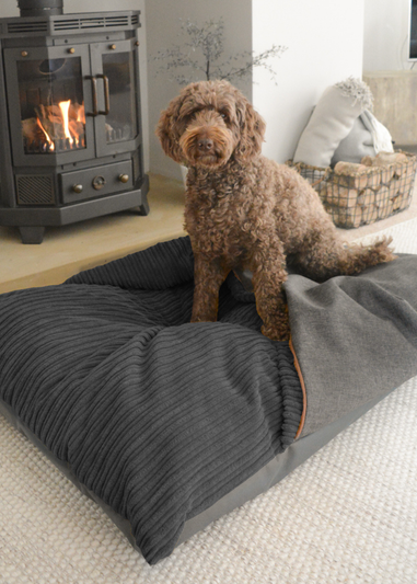 rucomfy Jumbo Cord Burrower Large Slate Grey Pet Bed