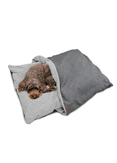 rucomfy Jumbo Cord Burrower Large Platinum Grey Pet Bed