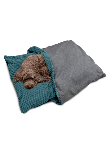 rucomfy Jumbo Cord Burrower Large Teal Pet Bed