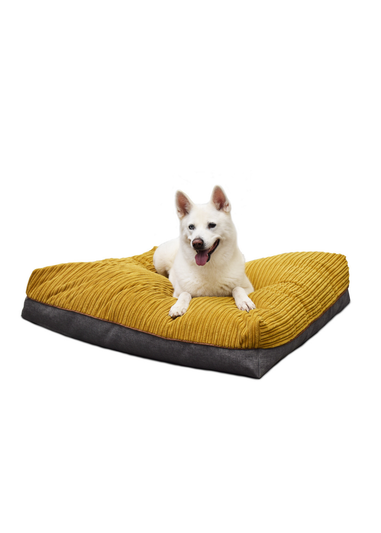 rucomfy Jumbo Cord Flip-It Large Mustard Pet Bed