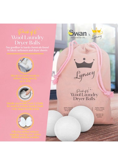 Swan Lynsey Queen of Clean Lambs Wool Dryer Balls