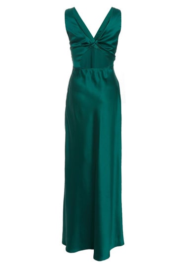 Quiz Green Satin Slip Maxi Dress