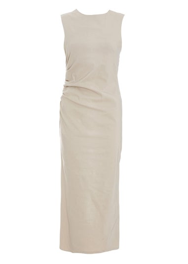 Quiz Stone Ruched Midi Dress