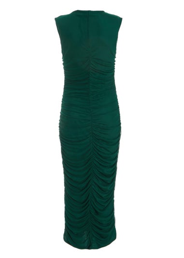 Quiz Green Ruched Front Midaxi Dress