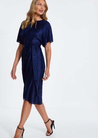 Quiz Navy Batwing Midi Dress