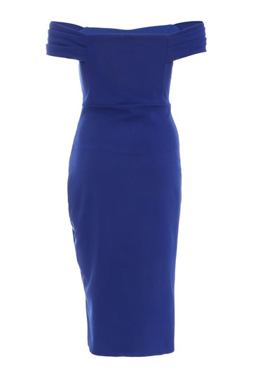 Quiz Blue Bardot Midi Wrap Dress