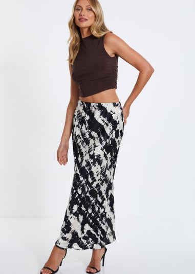 Quiz Brown Ruched Sleeveless Crop Top