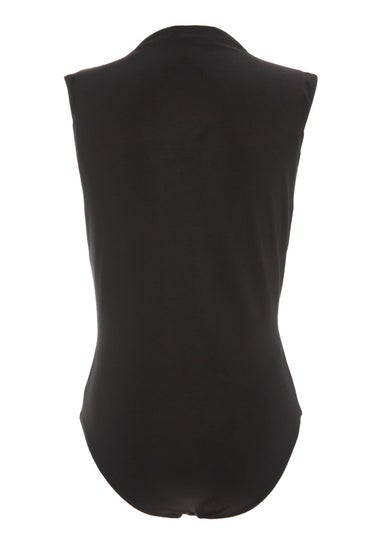 Quiz Black Ruched Sleeveless Bodysuit