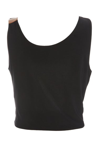 Black Cowl Neck Buckle Detail Top