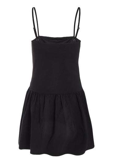 Quiz Black Strappy Puff Ball Skater Dress