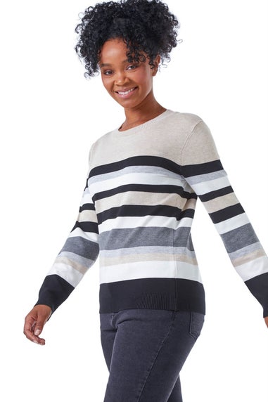 Roman Petite Stone Petite Stripe Round Neck Jumper