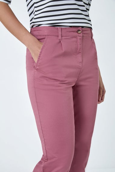 Roman Rose Cotton Blend Washed Chino Trousers