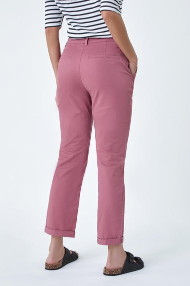 Roman Rose Cotton Blend Washed Chino Trousers