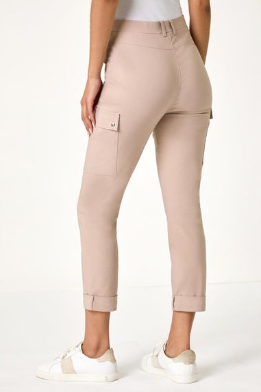 Roman Natural Turn Up Stretch Cargo Trousers