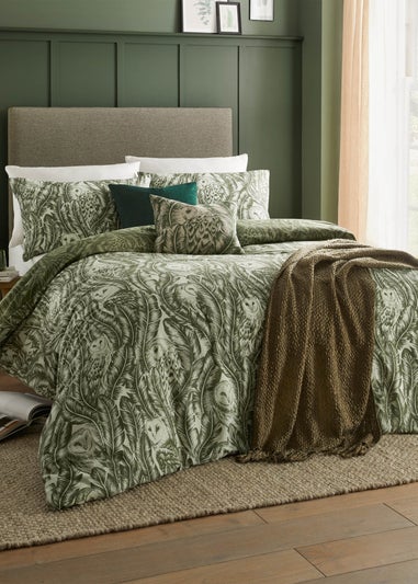 Wylder Forest Green Albus Heritage Duvet Cover Set