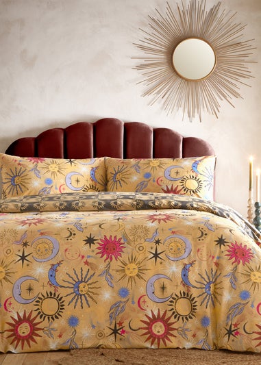 furn. Gold Ethereal Star Reversible Duvet Cover Set