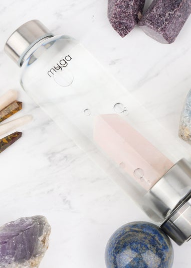 Myga Rose Quartz Crystal Water Bottle