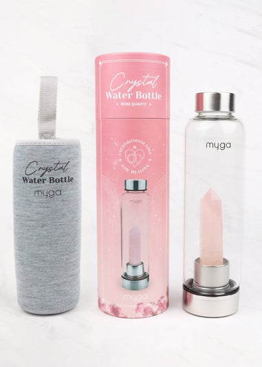 Myga Rose Quartz Crystal Water Bottle