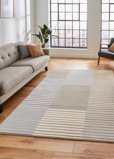 Think Rugs Apollo Grey Modern Linear Rug