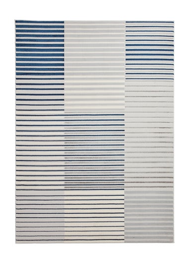 Think Rugs Apollo Navy Modern Linear Rug