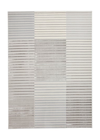 Think Rugs Apollo Ivory Modern Linear Rug