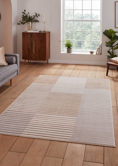 Think Rugs Apollo Bronze Modern Linear Rug