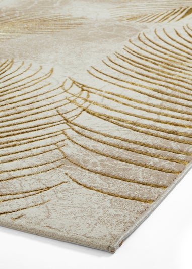 Think Rugs Creation Gold Botanical Rug